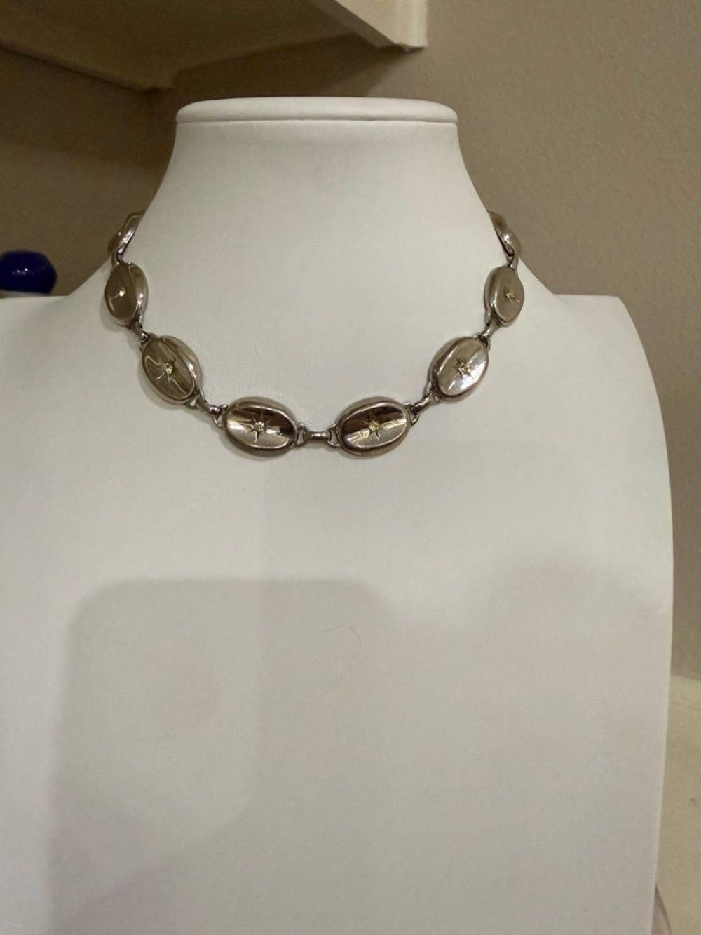 Vintage Coro Rhinestone Starburst Design Chain Link Necklace - Picture 7 of 7